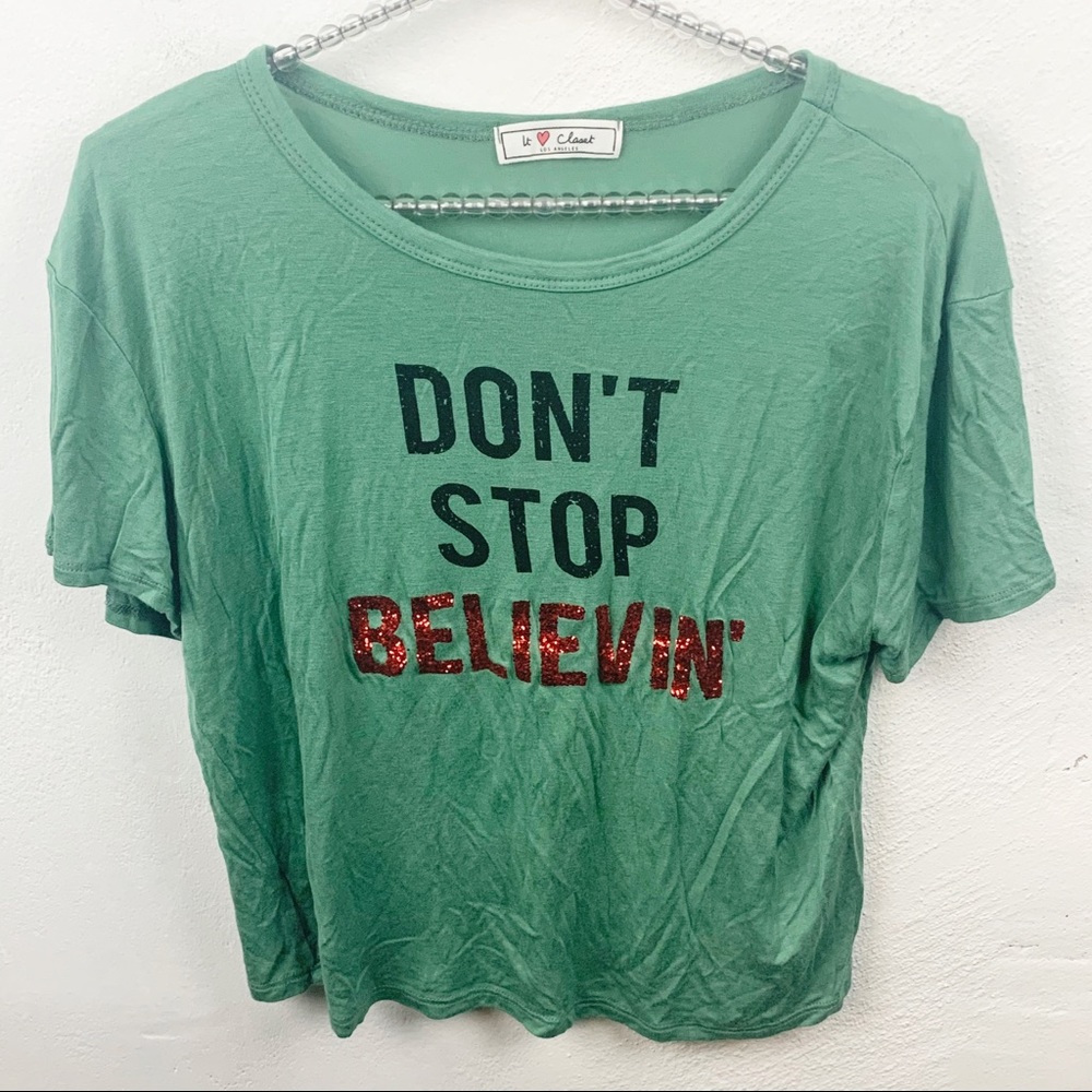 It Closet l Don’t Stop Believin Christmas T-shirt